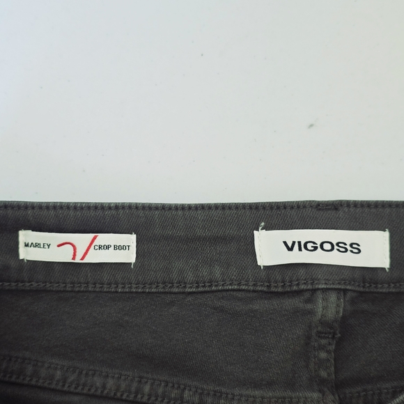 Vigoss Mid Rise Crop Bootcut Jeans Y2K Size 27 Olive Green NWT - Picture 3 of 7